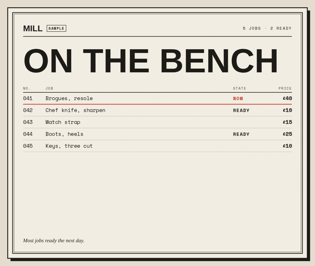 Preview of Job list — ON THE BENCH