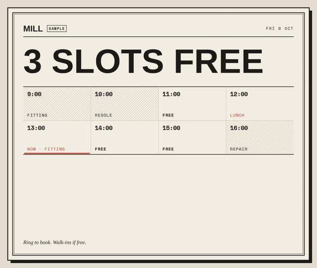 Preview of Booked slots — SLOTS FREE